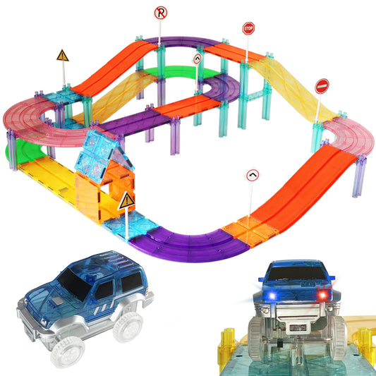 Magnetic Race Track Building Toy for Kids