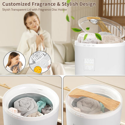 Keenray Towel Warmer for Bathroom, Luxury Towel Warmer Bucket with Timer, LED Display for Time and Temperature, Delay Time Up to 24 Hours, Child Lock, Hot Towel Heater, Gifts for Mom,Dad,Him,Her, Grey