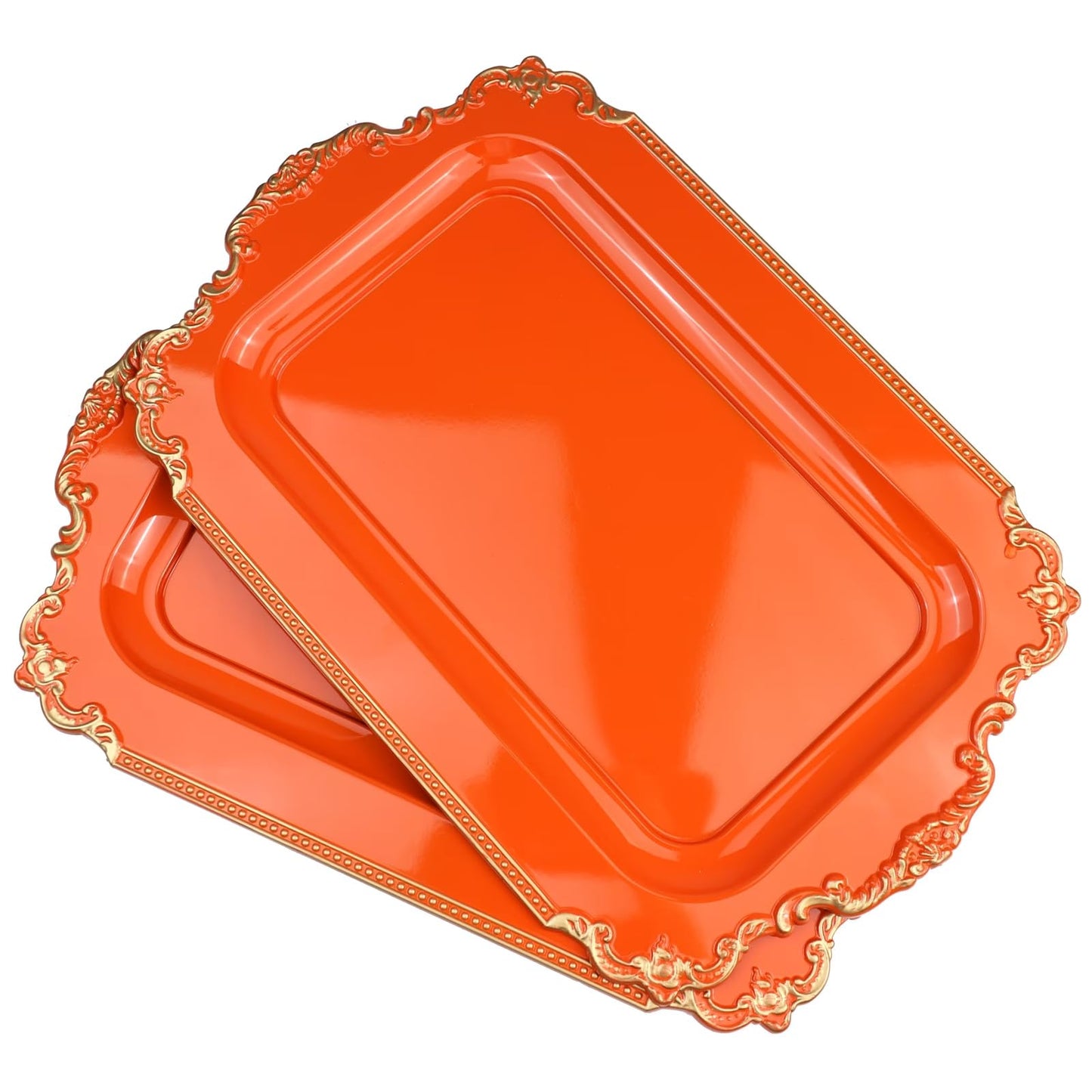 Orange Decorative Serving Trays for Living Room