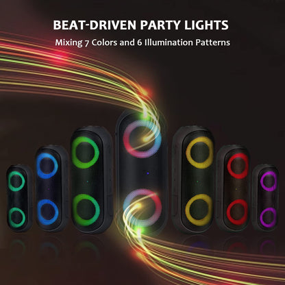 30W Waterproof Bluetooth Speakers with RGB Lights