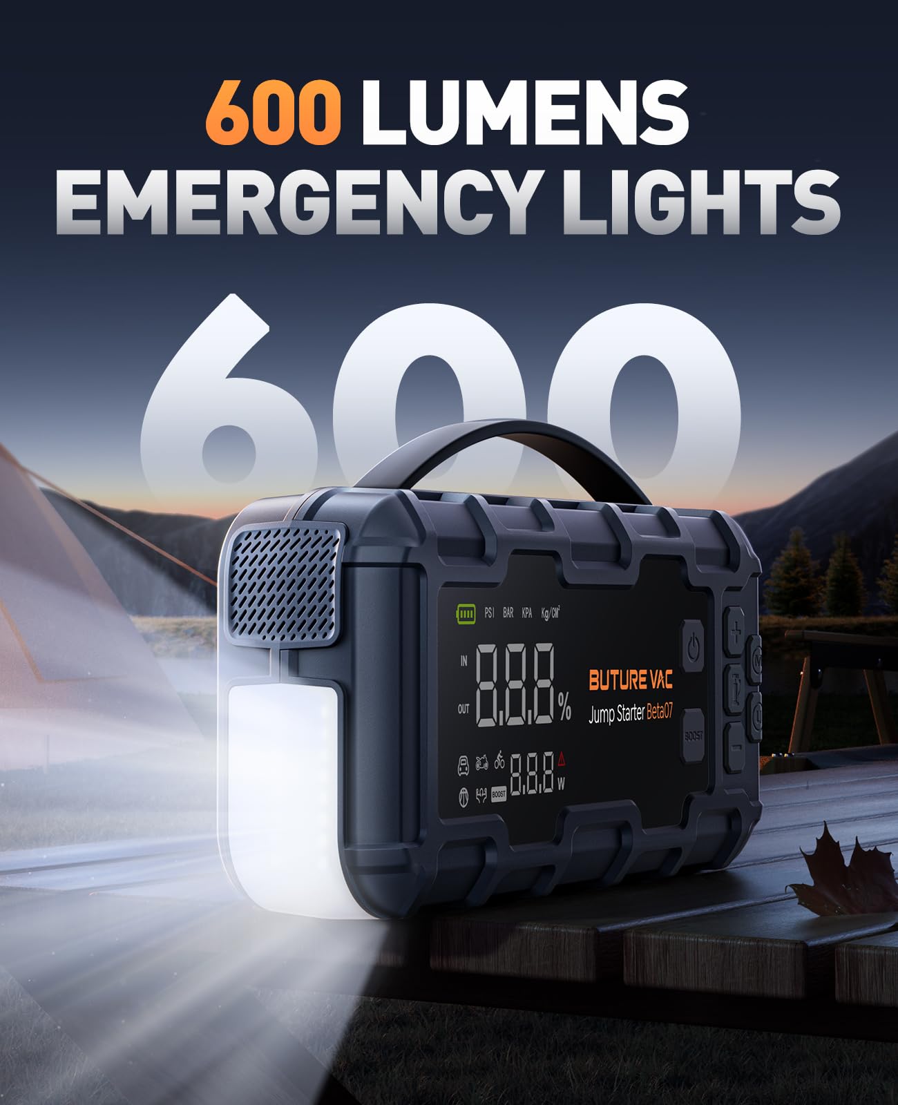 10-in-1 Portable Jump Starter with Air Compressor