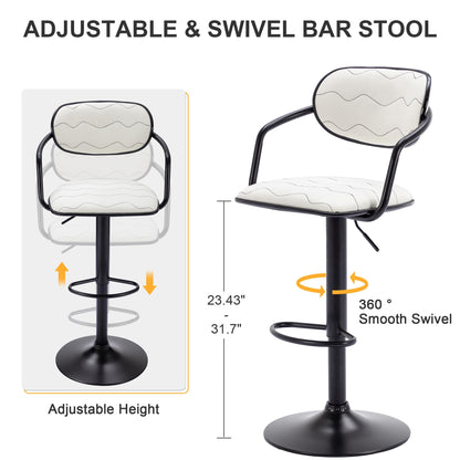 2 Pack VECELO Adjustable Swivel Bar Stools