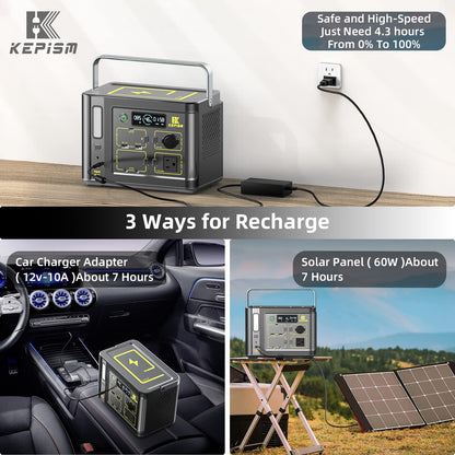 Portable Power Station 600W AC Backup Supply