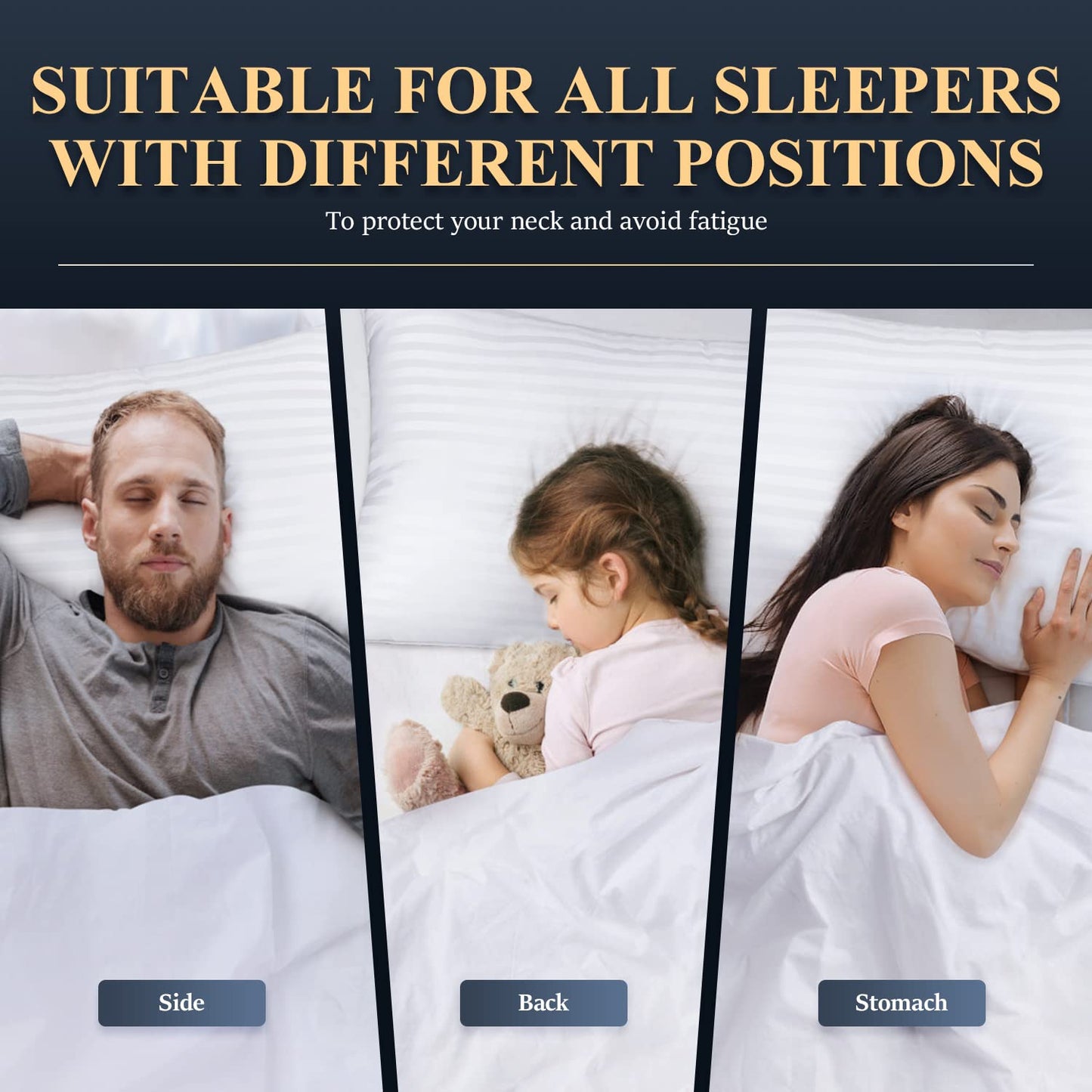 zibroges Bed Pillows for Sleeping, Hotel Quality Pillows 48x66cm