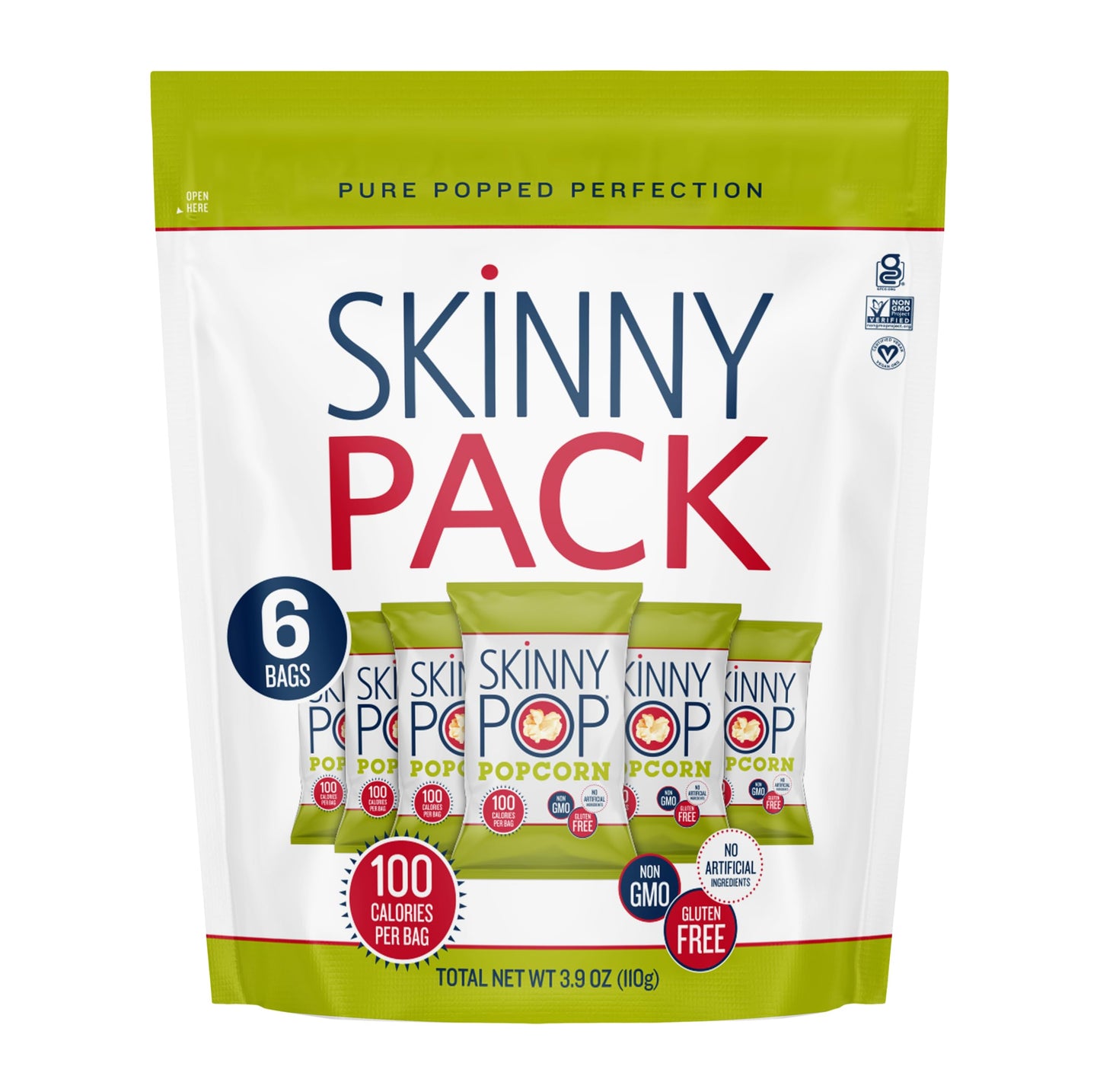 SkinnyPop Gluten Free Popcorn Snack Packs 6 Count