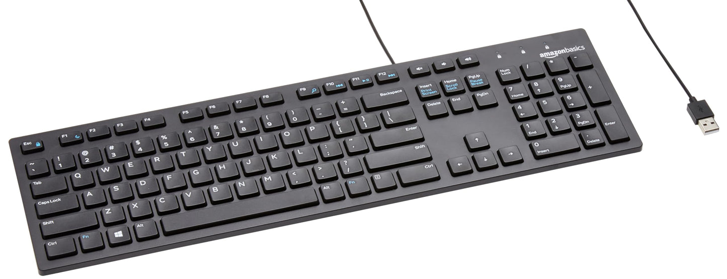 Amazon Basics Full-Sized Wired QWERTY Keyboard