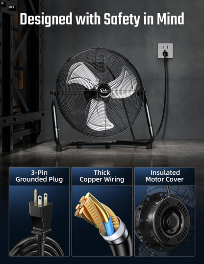20-Inch High Velocity Industrial Floor Fan