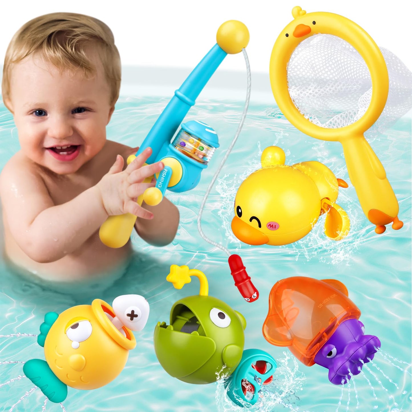 Magnetic Fishing Bath Toys for Toddlers 1-3
