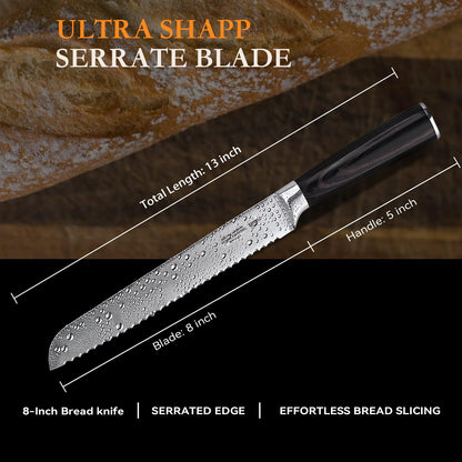 8-Inch Serrated Bread Knife for Homemade Bread