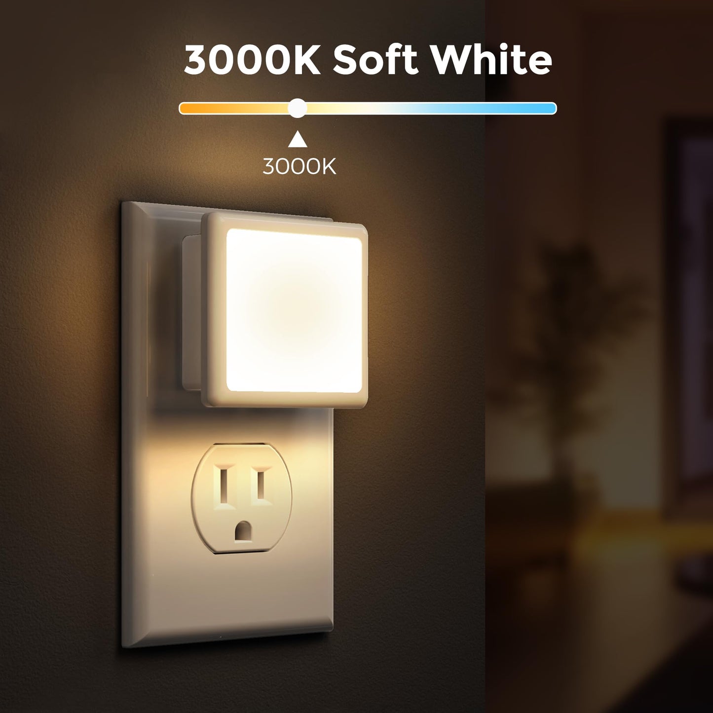 2 Pack LED Night Lights with Dusk to Dawn Sensor