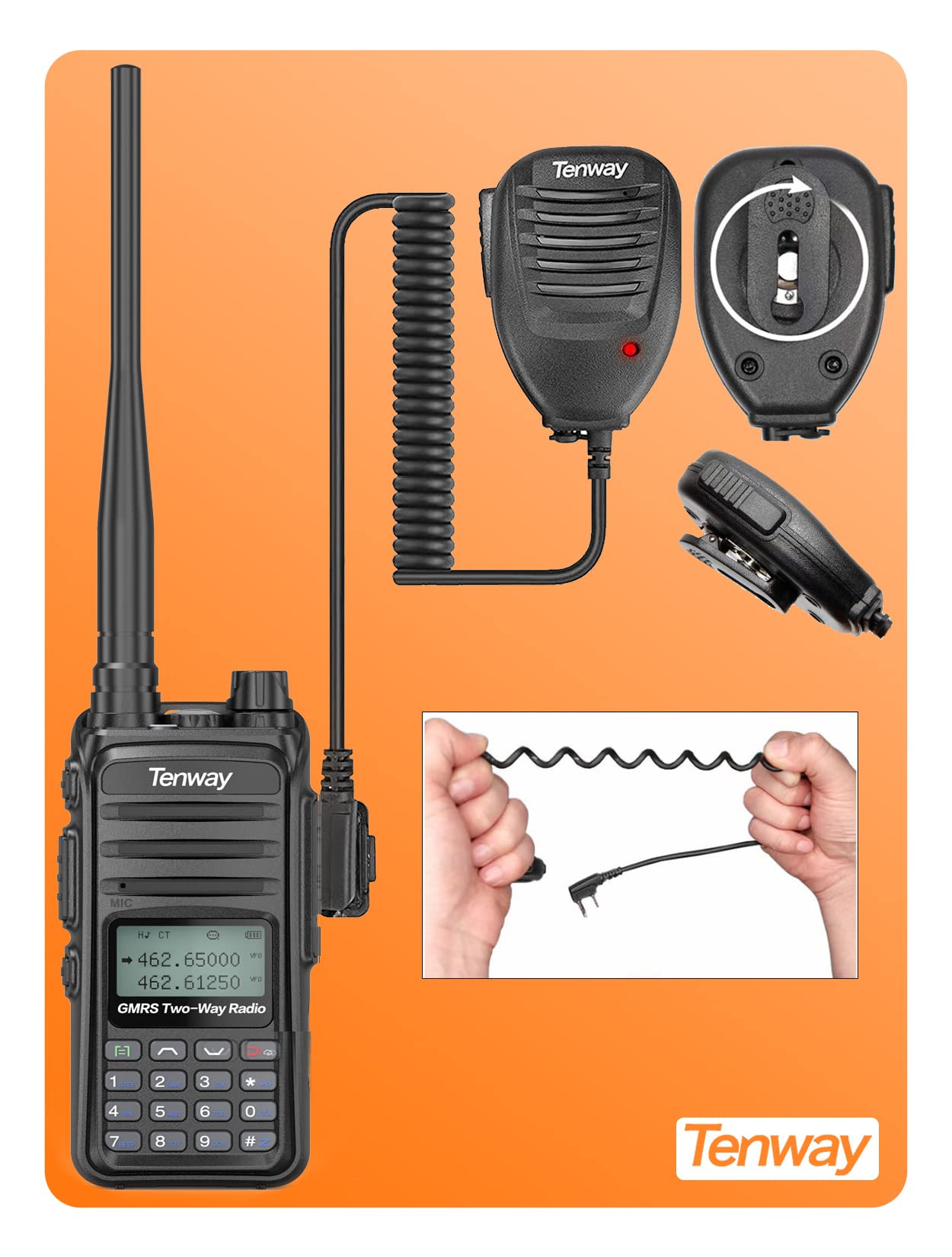 Tenway GMRS Long Range Handheld Radio with NOAA