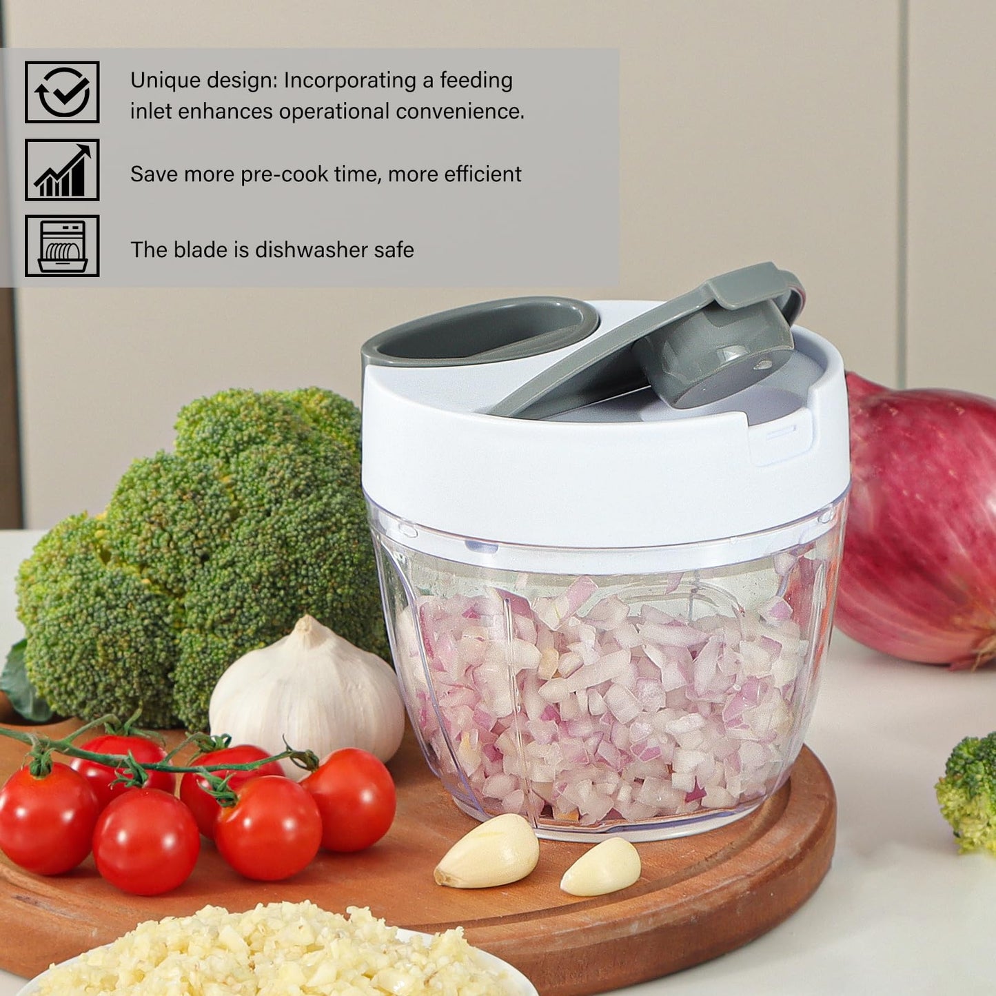 Manual Vegetable Chopper with Garlic Mincer 650ml