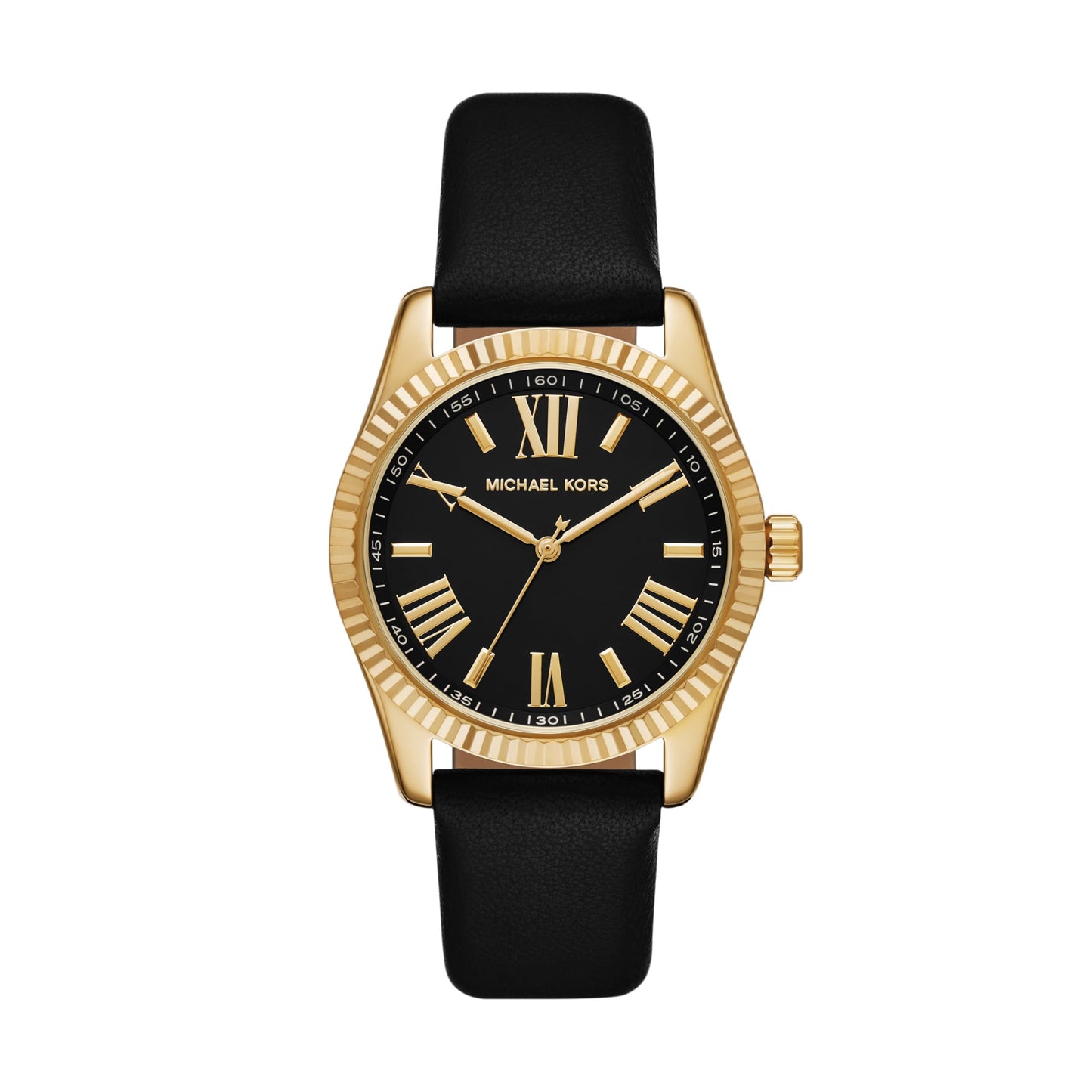 Michael Kors Gold Stainless Steel Leather Band Watch