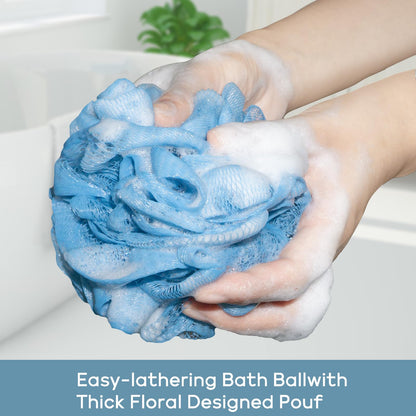 OndaptuLoofahs Bath Sponge Shower Pouf Ball,Mesh Bath Mesh Pouf Mesh Bath and Shower Ball,60g/PCS and Pack of