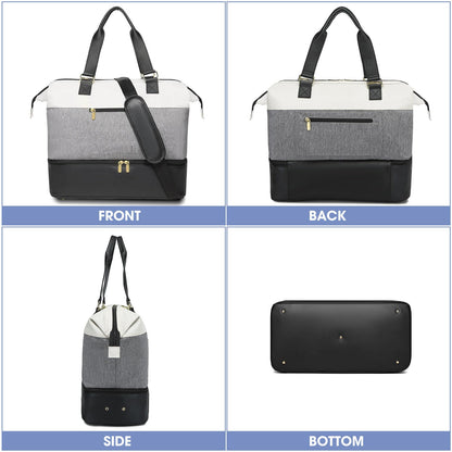 Large Travel Duffle Bag with Shoe Compartment
