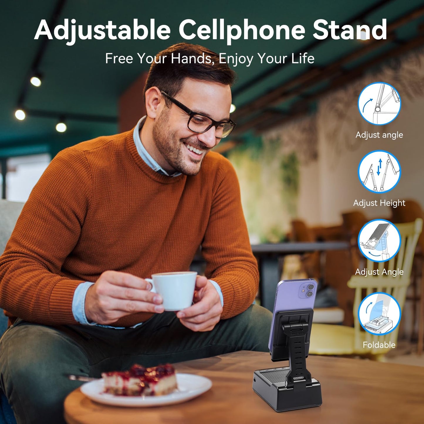 Phone Stand with Wireless Charger and Speaker