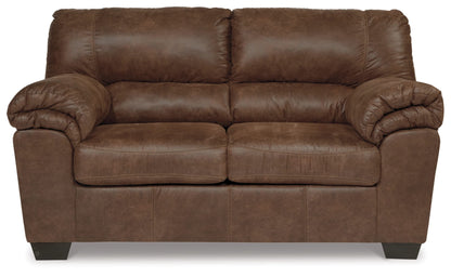 Ashley Bladen Faux Leather Loveseat, Brown