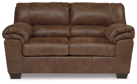 Ashley Bladen Faux Leather Loveseat, Brown