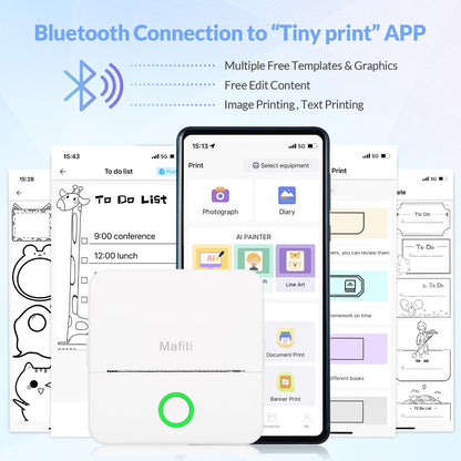 Inkless Bluetooth Mini Sticker Printer for Scrapbooks