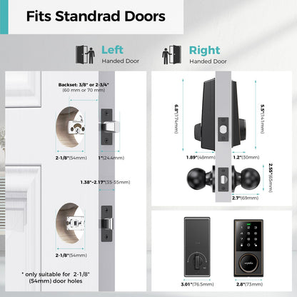 Keyless Entry Deadbolt Lock with Handle Set