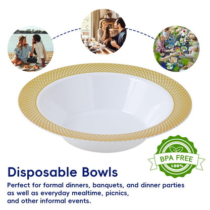 100 Pack JOLLY CHEF Heavy Duty Plastic Bowls