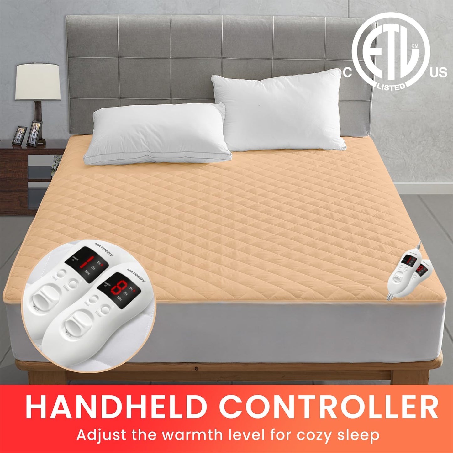 Heated Mattress Pad Queen Size with Dual Control