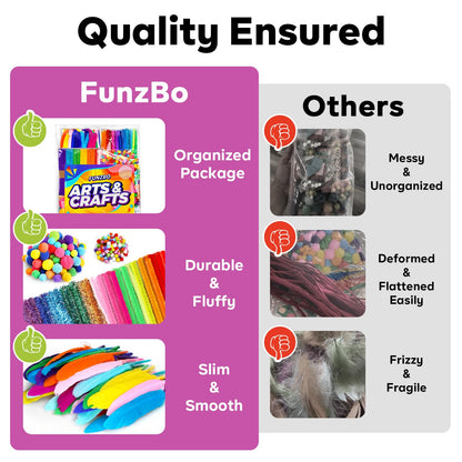FUNZBO 1200pcs Arts and Crafts Supplies for Kids