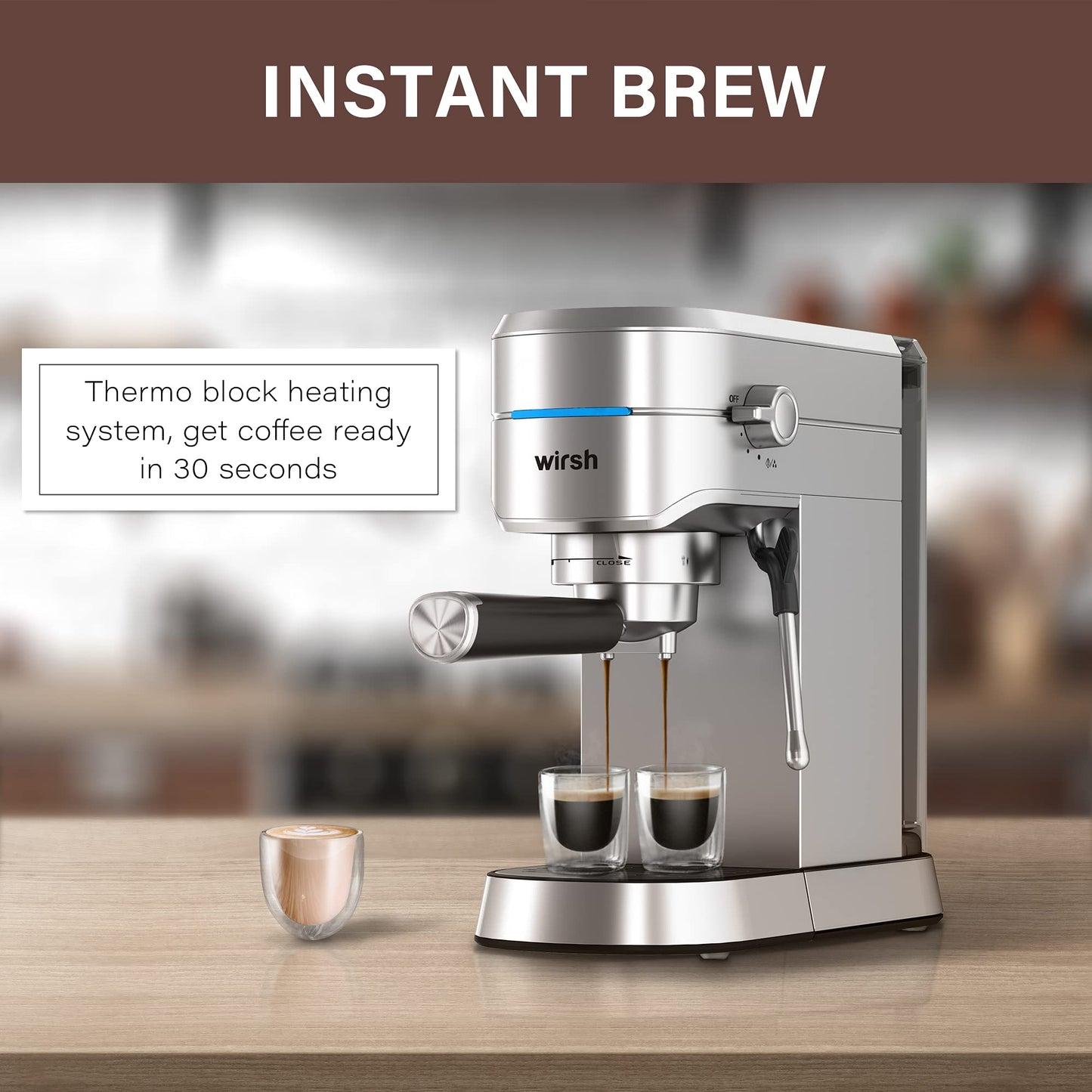 Espresso Machine 20 Bar with Removable Tank