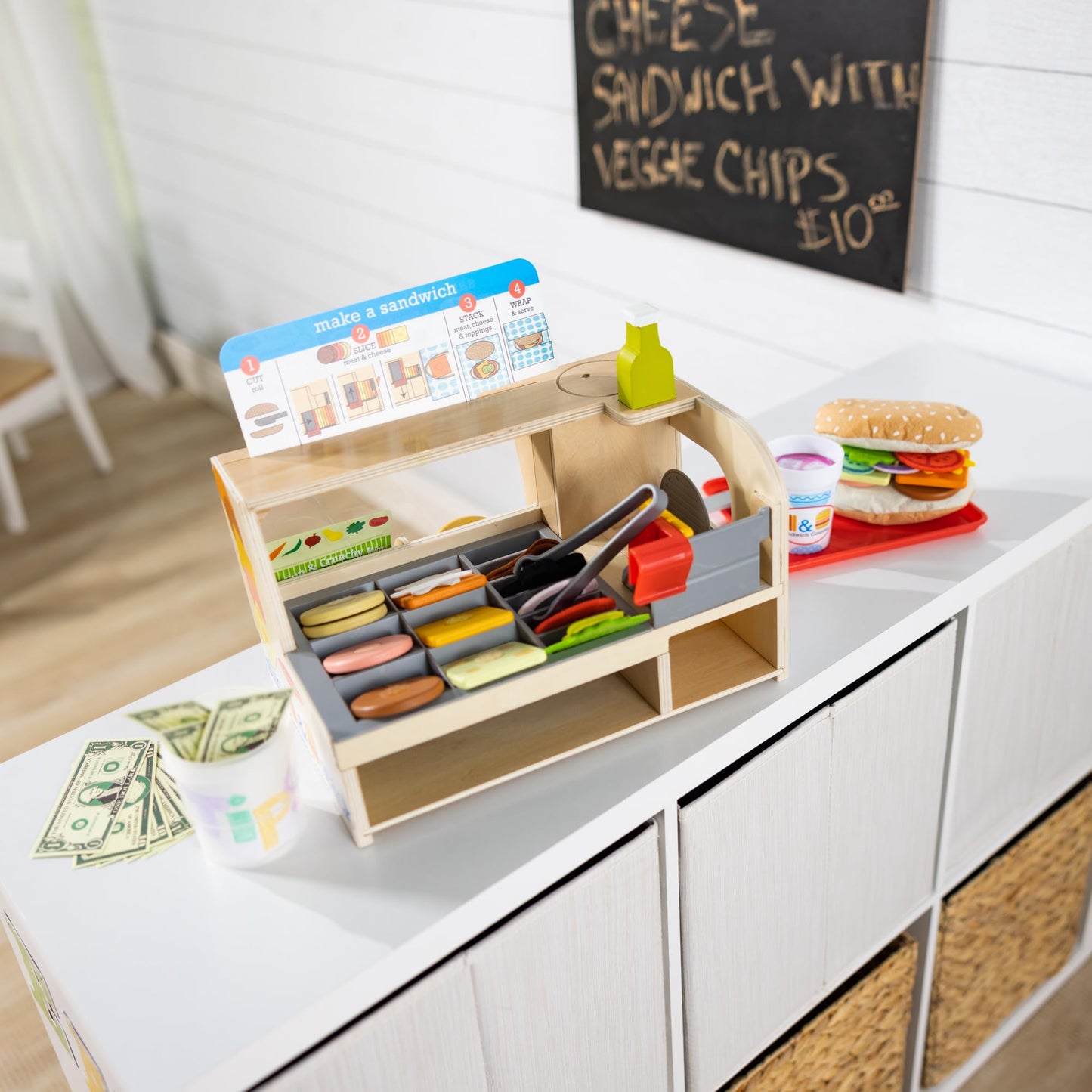 Melissa & Doug Wooden Sandwich Counter Play Set