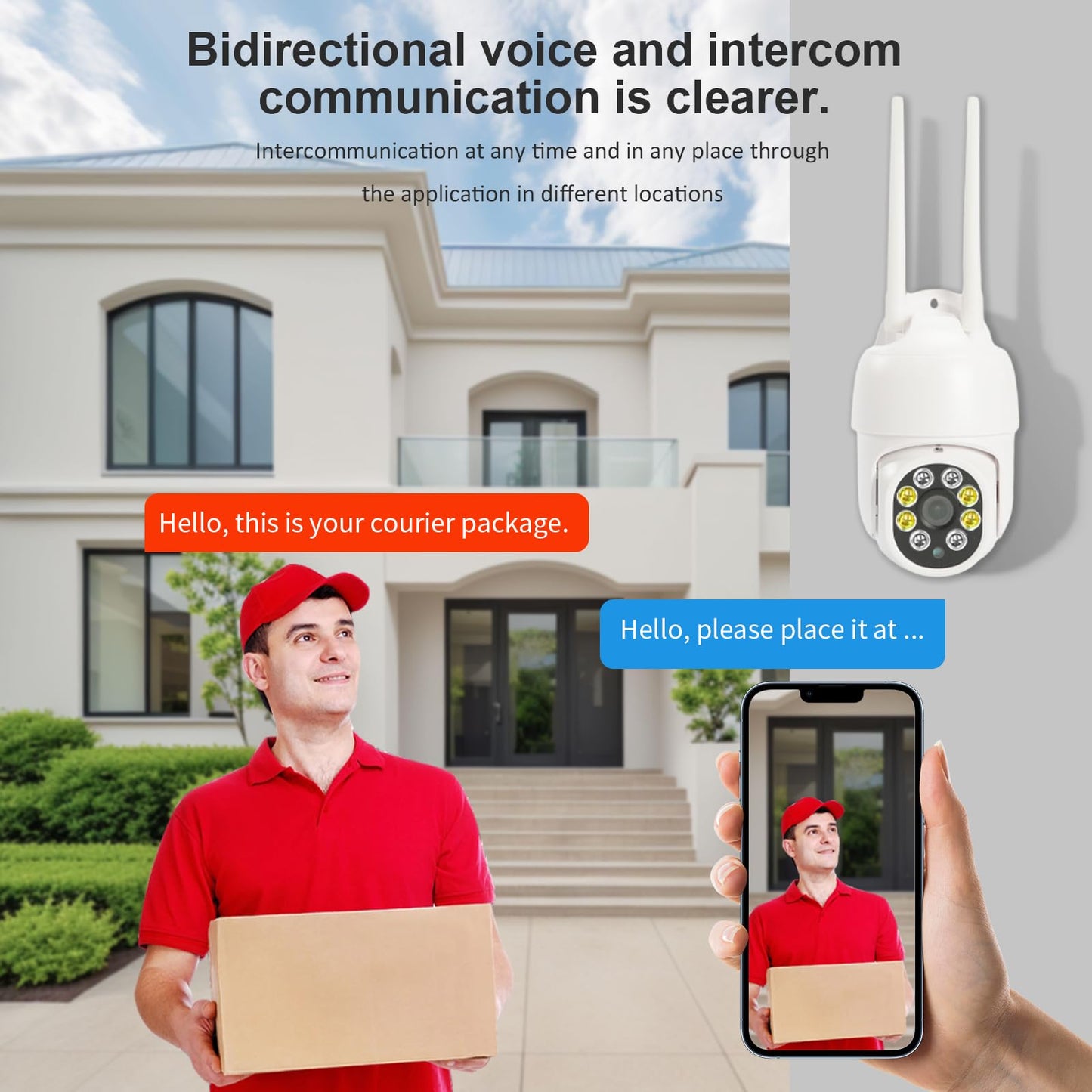 POHAAGNZE 1080P Security Camera Outdoor Wired/Wireless Starlight Color Night Vision, 2MP Cameras for Home AI Human Detection & Auto Tracking, IP66 2-Way Audio, US Cloud, Compatible with Alexa (2PCS)