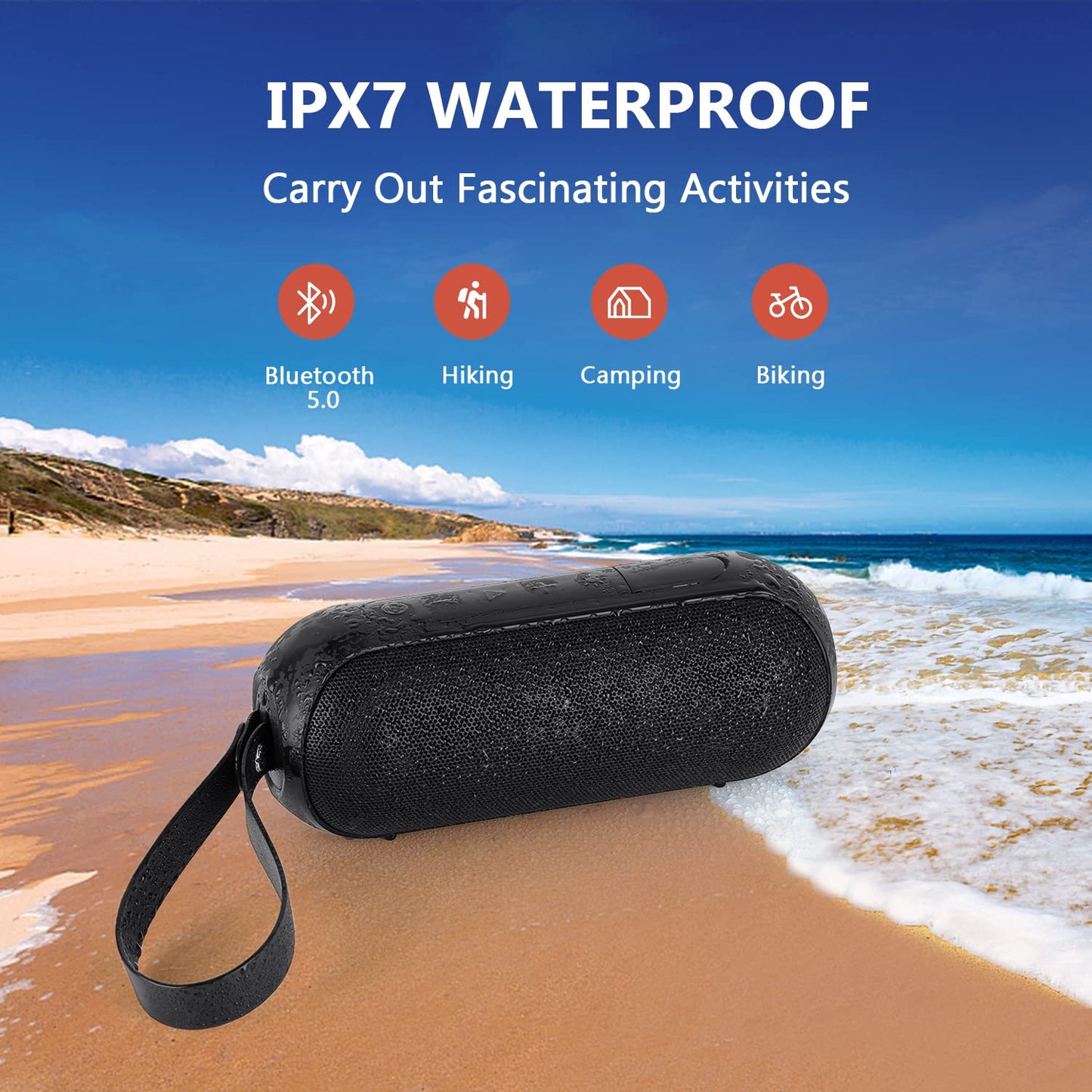 30W Waterproof Bluetooth Speakers with RGB Lights