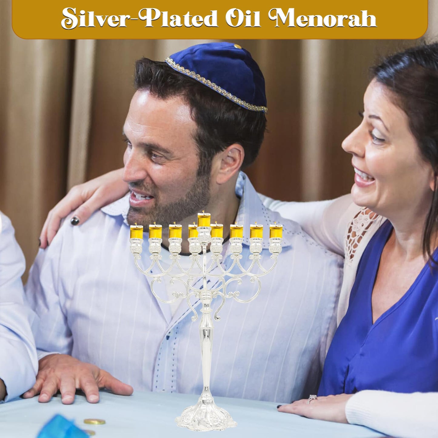 Chanukah Oil Menorah by Majestic Giftware