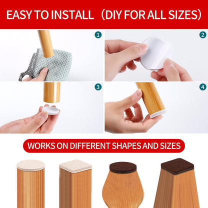Felt Furniture Pads for Hardwoods Floors, 407 PCS Self Adhesive Felt Pads for Chairs, Cuttable Anti-Scratch Furniture Feet Floor Protectors for Chair Sofa Bed Table Cabinet (Brown & Beige)