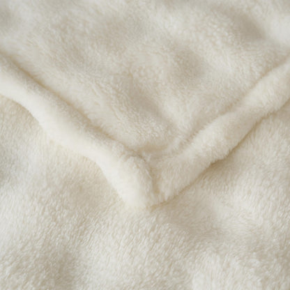 COOVA Super Soft Fuzzy Throw Blanket, Ivory