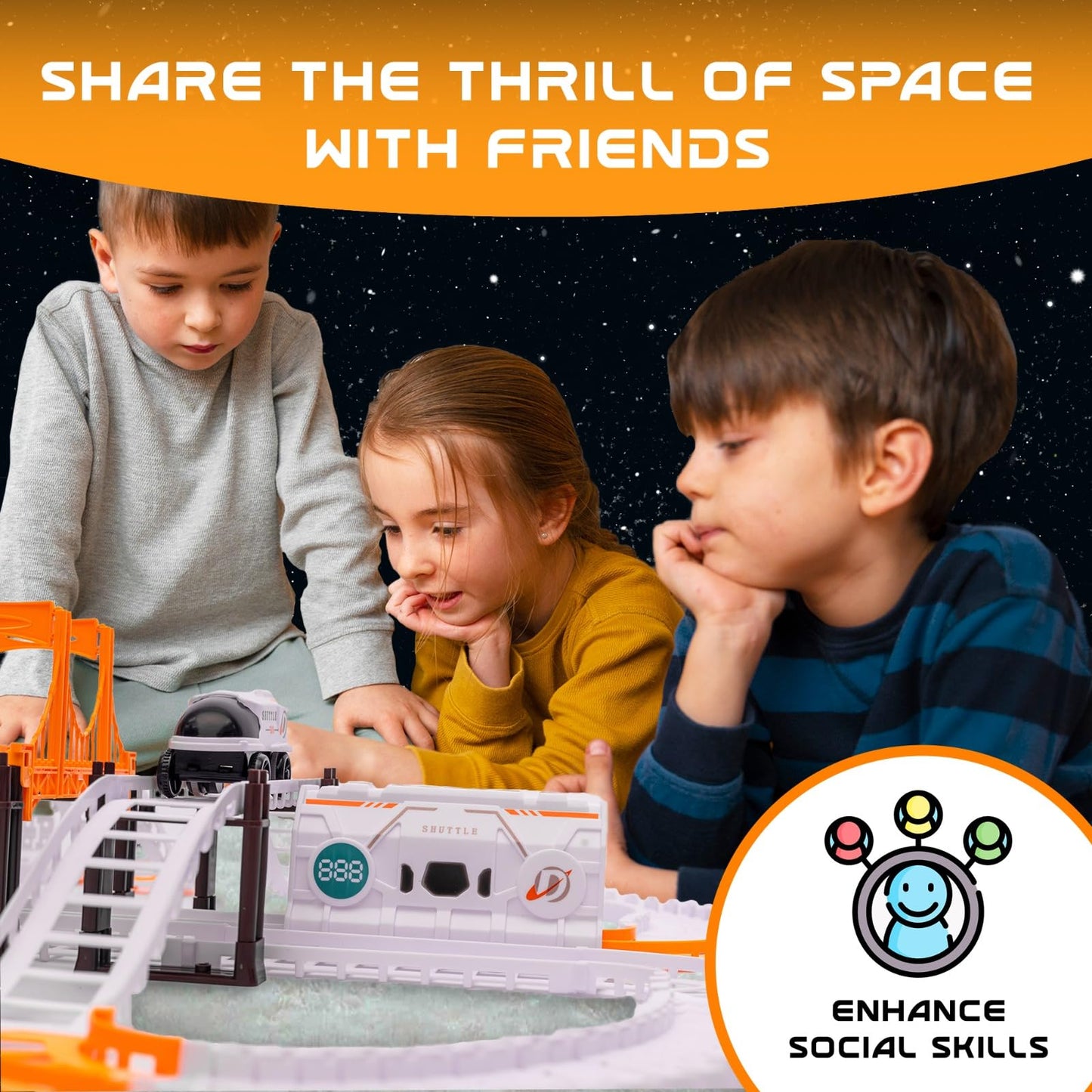 Space Toys Race Track Set for Kids Adventure - Intricate Car Track, Special Space Gifts, Astronaut Train Track, and Outer Space Toys - Ideal Space Themed Gifts Race Car Track
