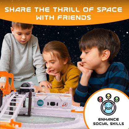 Space Toys Race Track Set for Kids Adventure - Intricate Car Track, Special Space Gifts, Astronaut Train Track, and Outer Space Toys - Ideal Space Themed Gifts Race Car Track