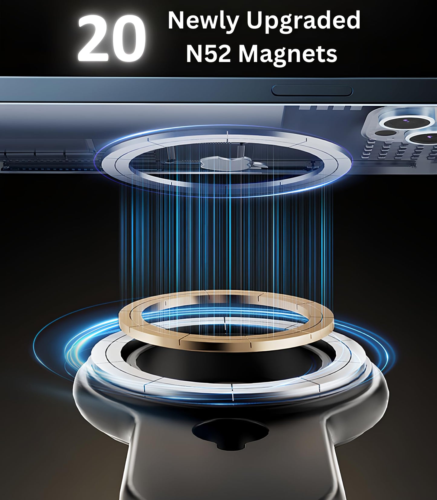 DYT for iPhone Magsafe car Mount【20 Super Magnets】 Magnetic Phone Holder for Car【360° Rotation】 Hands Free Car Phone Holder Mount Fit iPhone 15 14 13 12 Pro Max Plus Mini, Samsung & All Phones