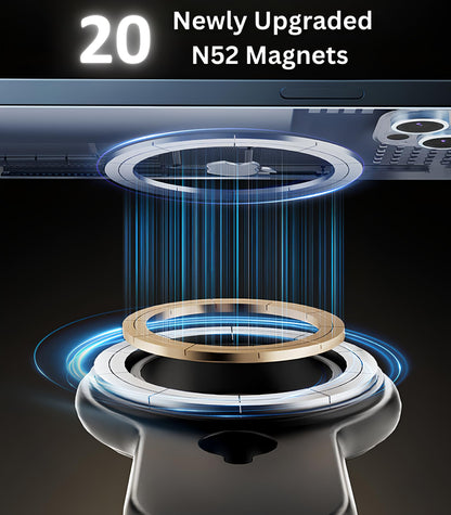 DYT for iPhone Magsafe car Mount【20 Super Magnets】 Magnetic Phone Holder for Car【360° Rotation】 Hands Free Car Phone Holder Mount Fit iPhone 15 14 13 12 Pro Max Plus Mini, Samsung & All Phones