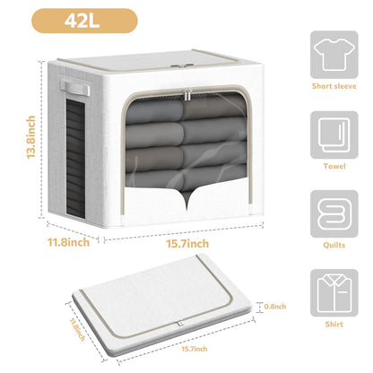 2 Pack Foldable Storage Bins with Clear Window