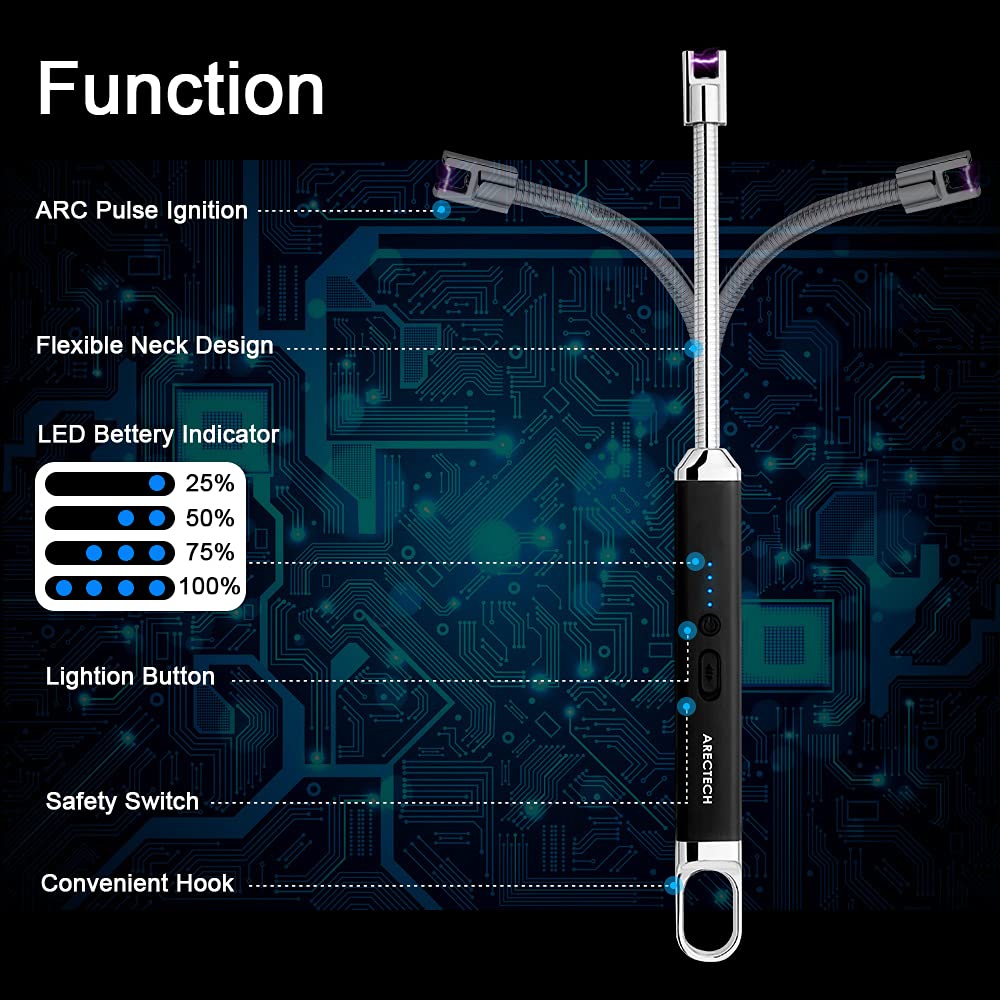 ARECTECH Rechargeable Electric Arc Lighter for Candles