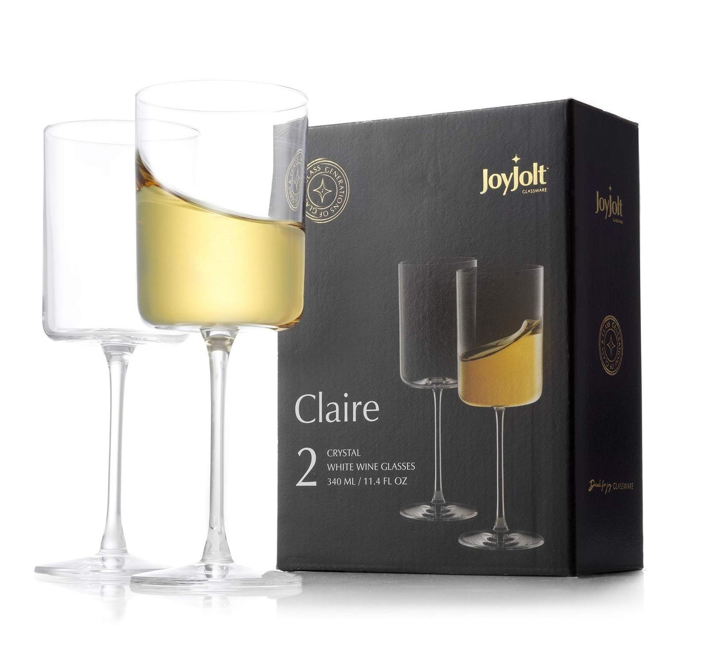 2 Pack JoyJolt Elegant Wine Glass Set
