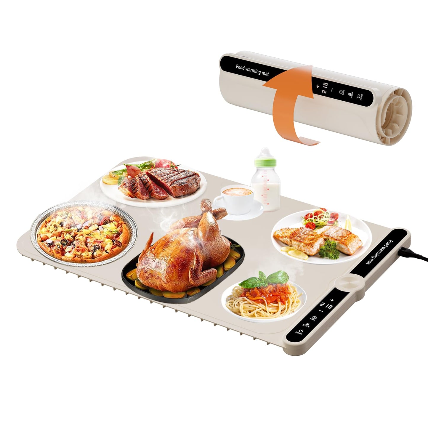 Electric Food Warming Mat with Timer & Temperature