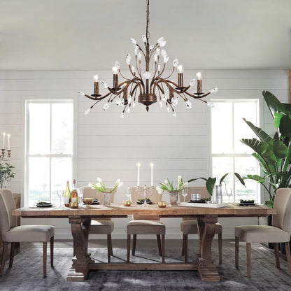 Zicbol 6-Light Vintage Crystal Chandelier Pendant