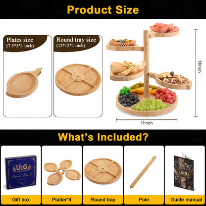 Bamboo Charcuterie Board 5-in-1 Serving Platter