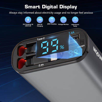 10000mAh MQOUNY Retractable Power Bank Charger