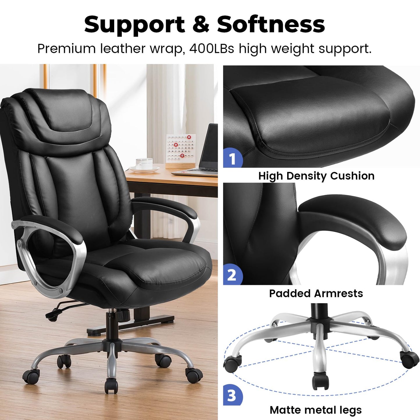 COMHOMA Ergonomic Office Chair with Headrest