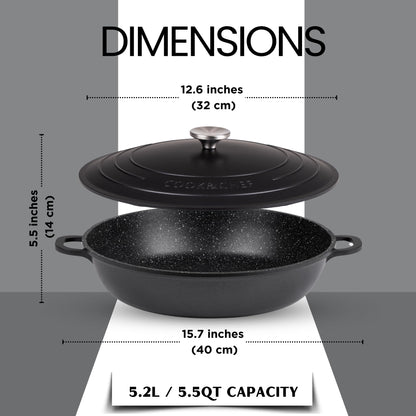 Nuovva 5.5-Quart Non-Stick Dutch Oven Pot for Baking Sourdough