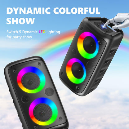 Portable Bluetooth Karaoke Machine with 2 Microphones