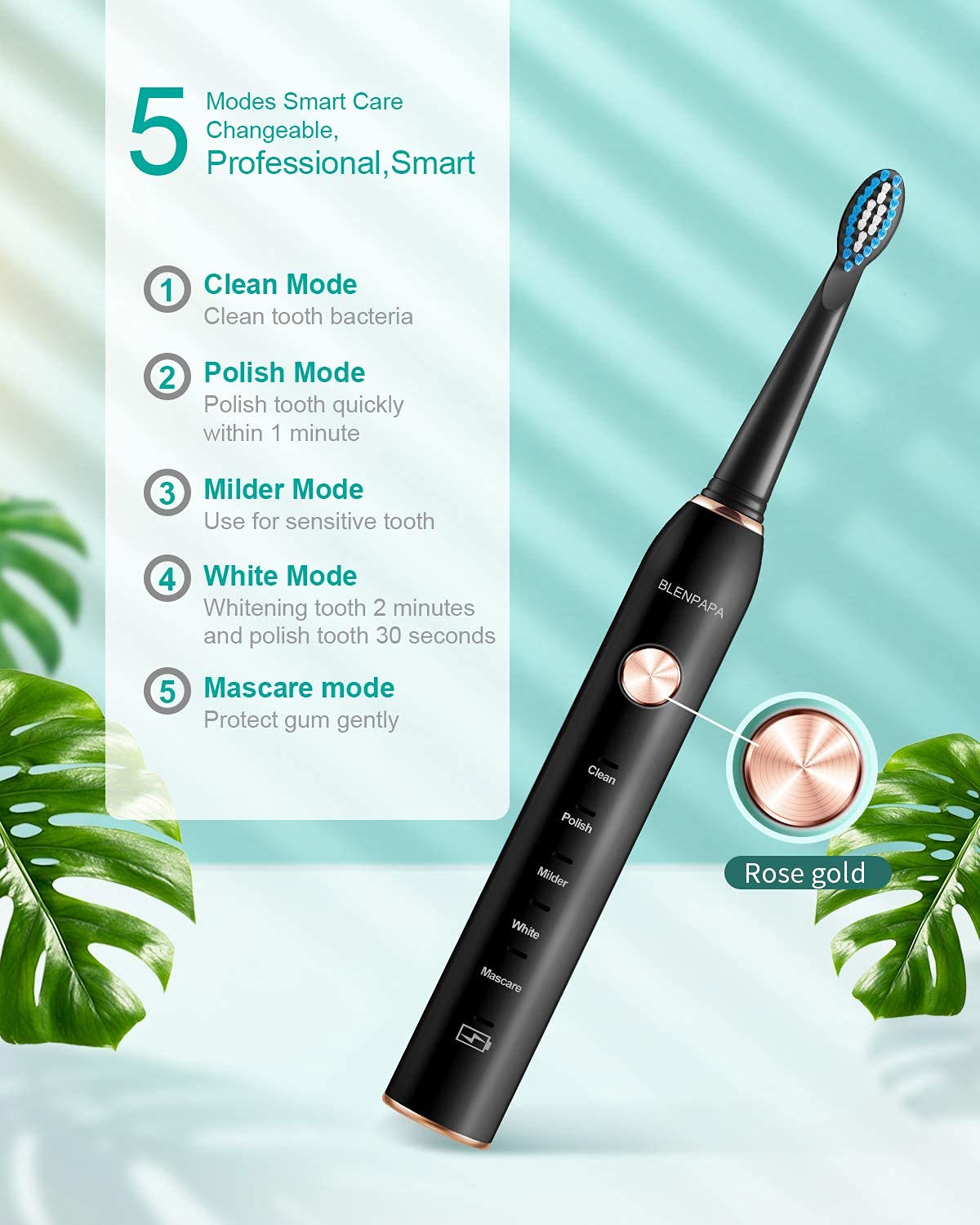 Sonicare Electric Toothbrush with 5 Modes, Waterproof