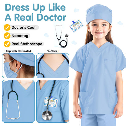 Kids Doctor Costume Scrubs with Accessories